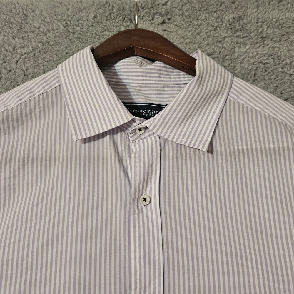 Vineyard Vines Shirt Mens Sz XL Striped Silk Blend Soft Lightweight Button Front